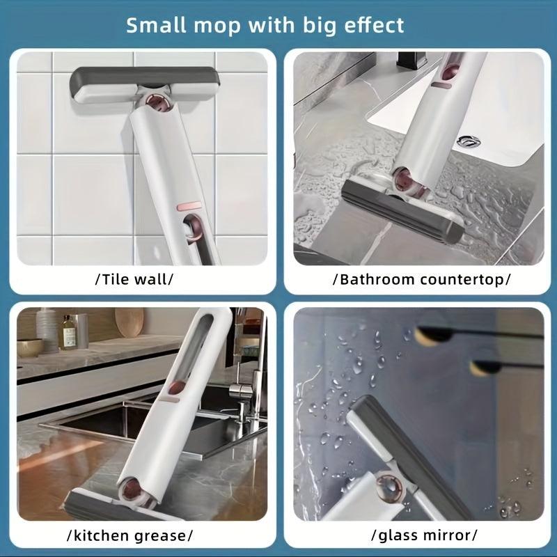 New Portable Mini Mop Self-NSqueeze, Lazy Hand Wash-Free Strong Absorbent Mop Multifunction Portable Squeeze Cleaning Mop Desk Window Glass Cleaner Kitchen Car Sponge Cleaning Mop Home Cleaning Tools - GIFTS EMPORIUM