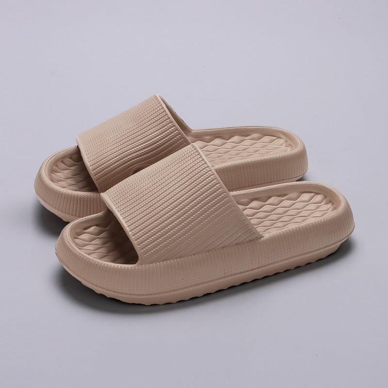 Summer EVA Slippers Solid Color Rhombus Stripe Anti-slip Slippers New Women's Home Shoes - GIFTS EMPORIUM