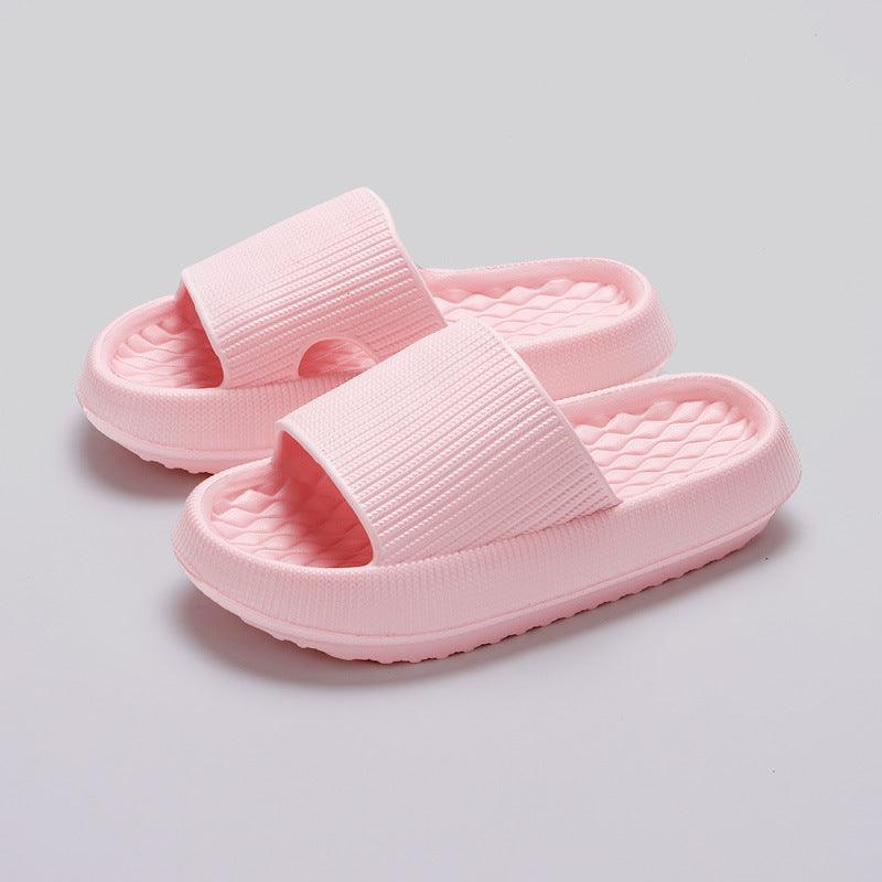 Summer EVA Slippers Solid Color Rhombus Stripe Anti-slip Slippers New Women's Home Shoes - GIFTS EMPORIUM