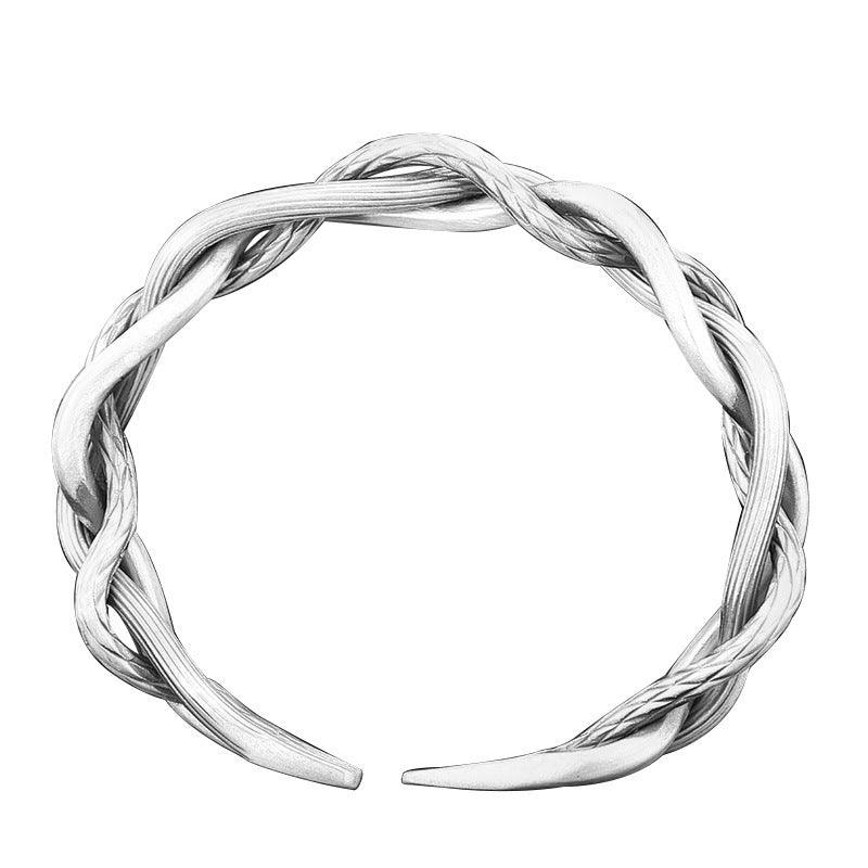 Sterling Silver Retro Three-strand Twist Bracelet Light Luxury Elegant Jewelry - GIFTS EMPORIUM