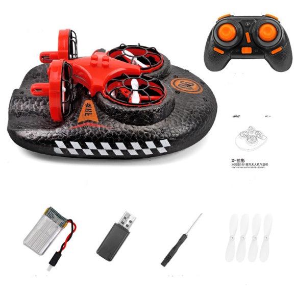 RC Boat Water Land And Air Four-Axis Hovercraft Three-in-one Multi-function Toy One-button Tumbling Mini Drone - GIFTS EMPORIUM