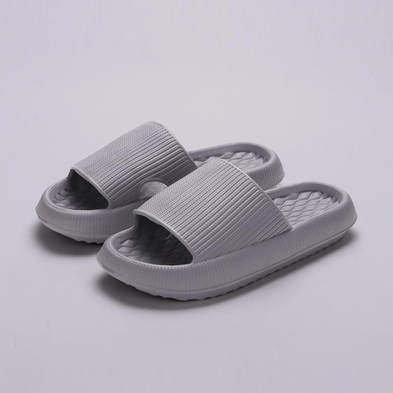 Summer EVA Slippers Solid Color Rhombus Stripe Anti-slip Slippers New Women's Home Shoes - GIFTS EMPORIUM
