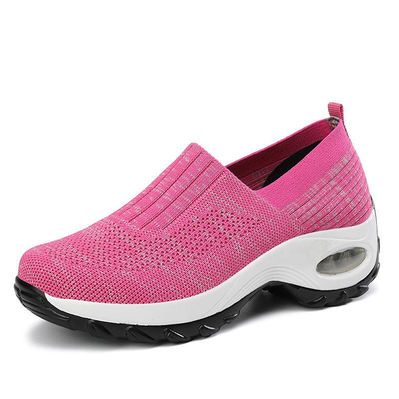 Women's Mesh Sports Shoes Breathable Slip-On Air Cushion Casual Sneakers