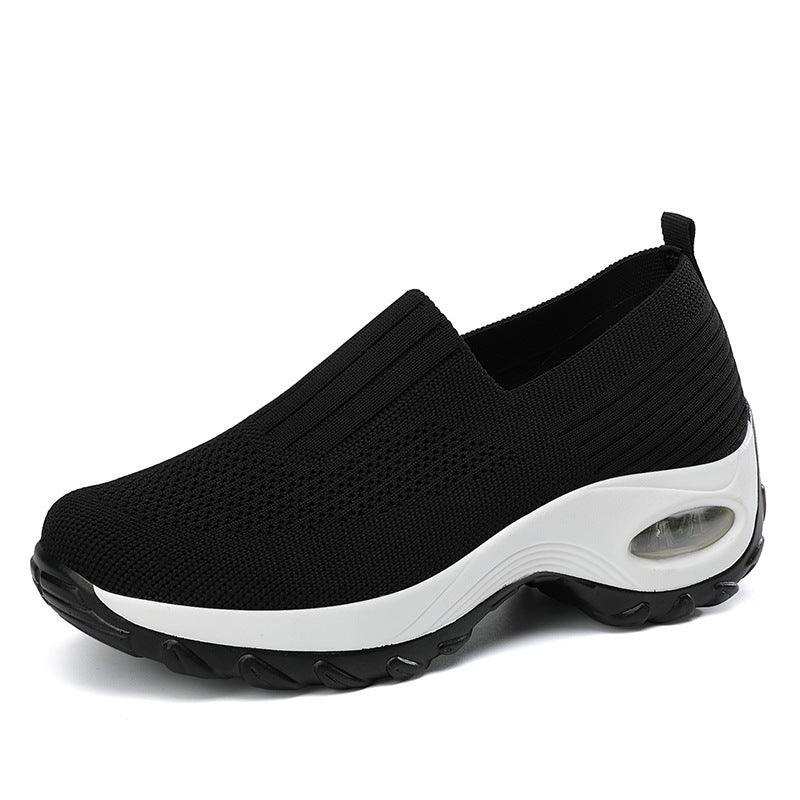 Women's Mesh Sports Shoes Breathable Slip-On Air Cushion Casual Sneakers