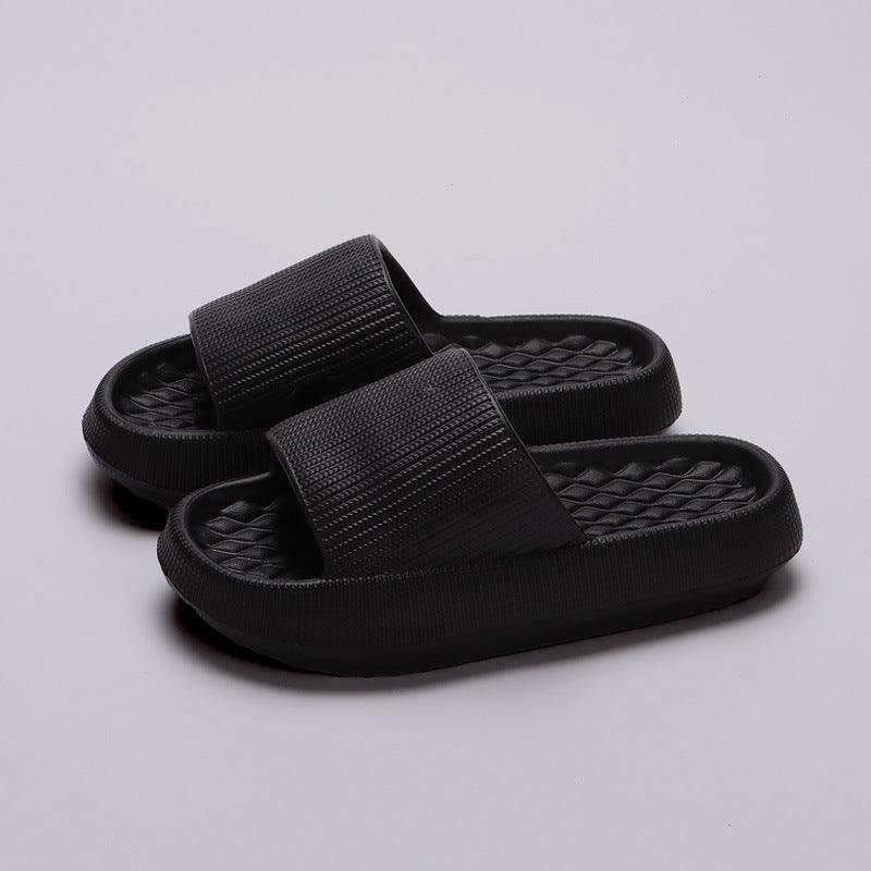 Summer EVA Slippers Solid Color Rhombus Stripe Anti-slip Slippers New Women's Home Shoes - GIFTS EMPORIUM