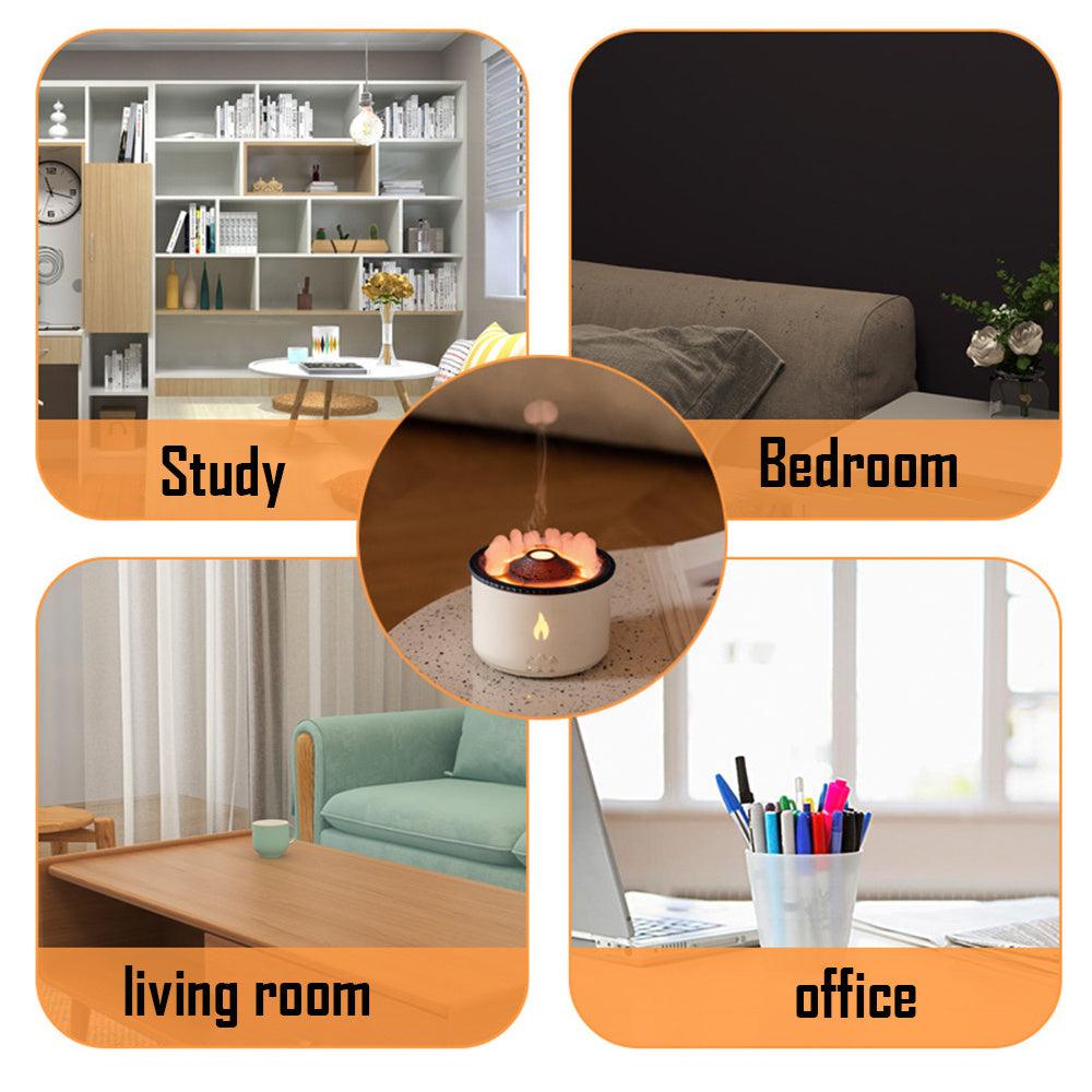 New Creative Ultrasonic Essential Oil Humidifier Volcano Aromatherapy Machine Spray Jellyfish Air Flame Humidifier Diffuser - GIFTS EMPORIUM