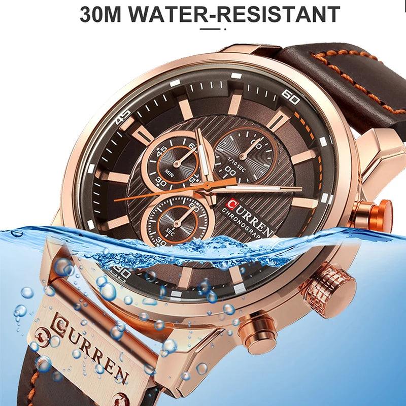 CURREN Brand Watch Men Leather Sports Watches Men's Army Military Quartz Wristwatch Chronograph Male Clock Relogio Masculino - GIFTS EMPORIUM