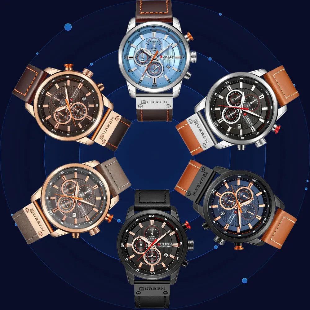 CURREN Fashion Date Quartz Men Watches Chronograph Hodinky Relogio Masculino - GIFTS EMPORIUM