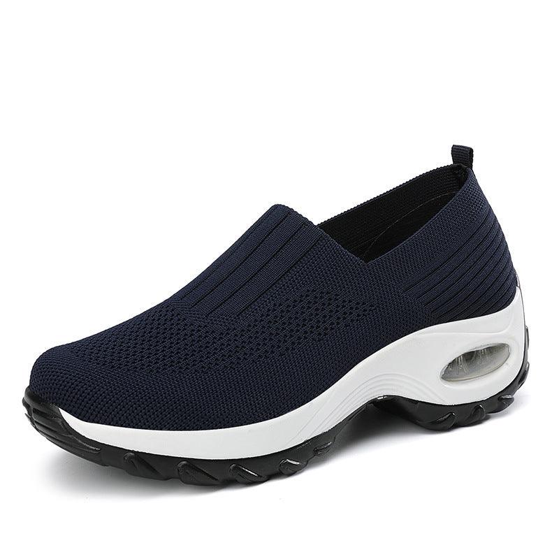 Women's Mesh Sports Shoes Breathable Slip-On Air Cushion Casual Sneakers