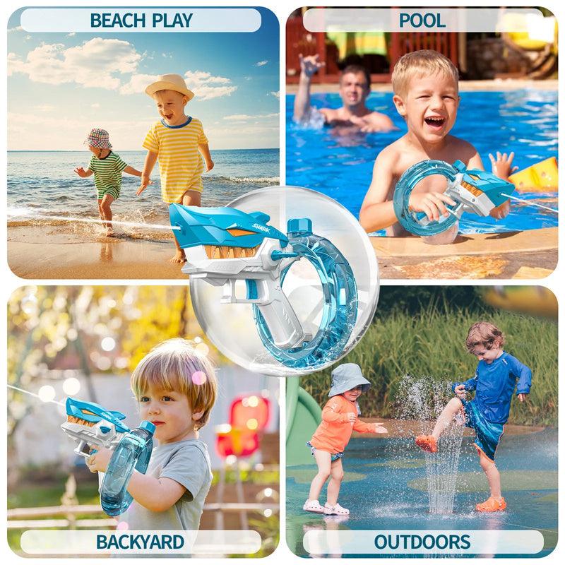 New Shark Electric Water Gun Toys Fully Automatic Continuous Fire Water Gun Large Capacity Beach Summer Children's Water Playing Toys - GIFTS EMPORIUM