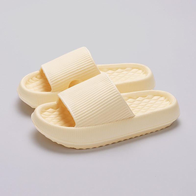 Summer EVA Slippers Solid Color Rhombus Stripe Anti-slip Slippers New Women's Home Shoes - GIFTS EMPORIUM