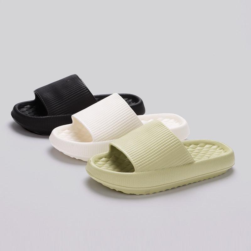 Summer EVA Slippers Solid Color Rhombus Stripe Anti-slip Slippers New Women's Home Shoes - GIFTS EMPORIUM