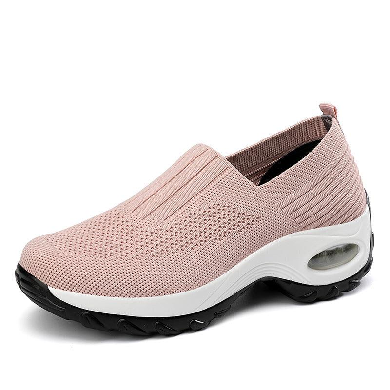 Women's Mesh Sports Shoes Breathable Slip-On Air Cushion Casual Sneakers