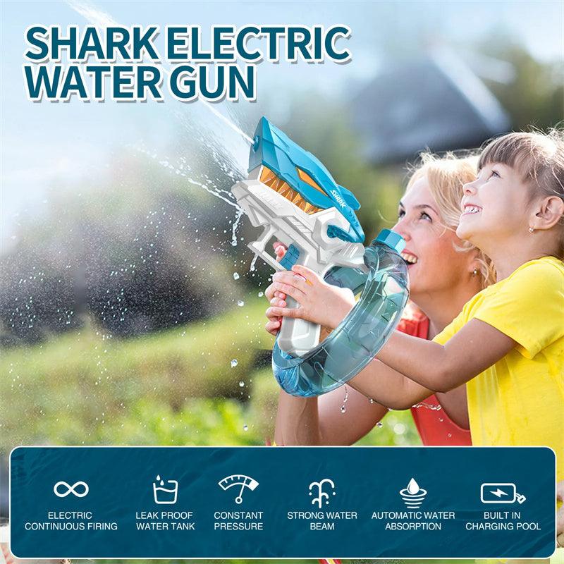New Shark Electric Water Gun Toys Fully Automatic Continuous Fire Water Gun Large Capacity Beach Summer Children's Water Playing Toys - GIFTS EMPORIUM