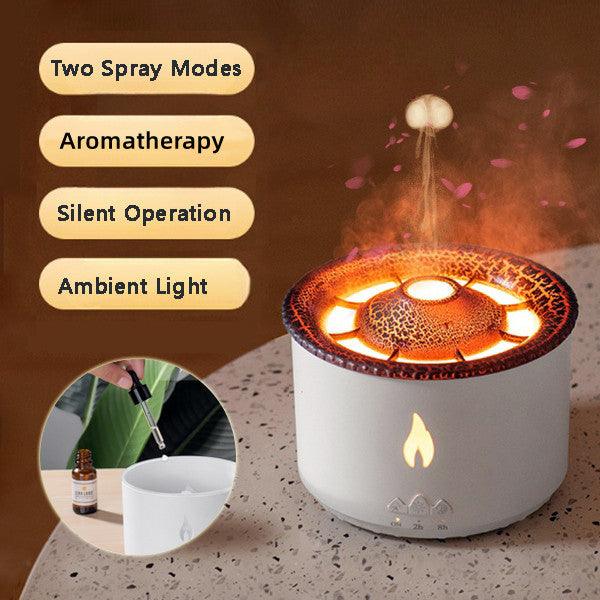 New Creative Ultrasonic Essential Oil Humidifier Volcano Aromatherapy Machine Spray Jellyfish Air Flame Humidifier Diffuser - GIFTS EMPORIUM