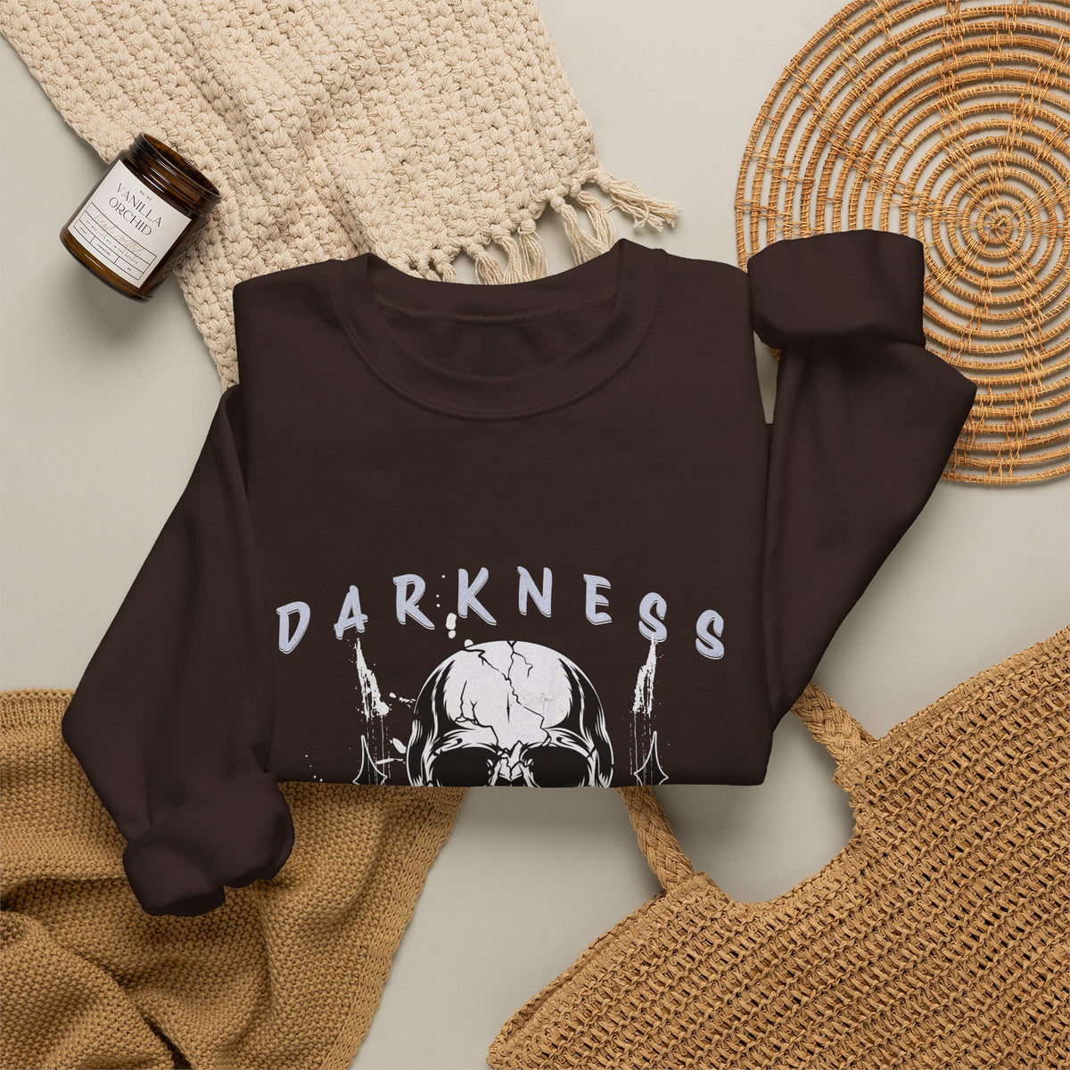 Darkness Skull No Fear crewneck sweatshirt | Gothic Skull Graphic