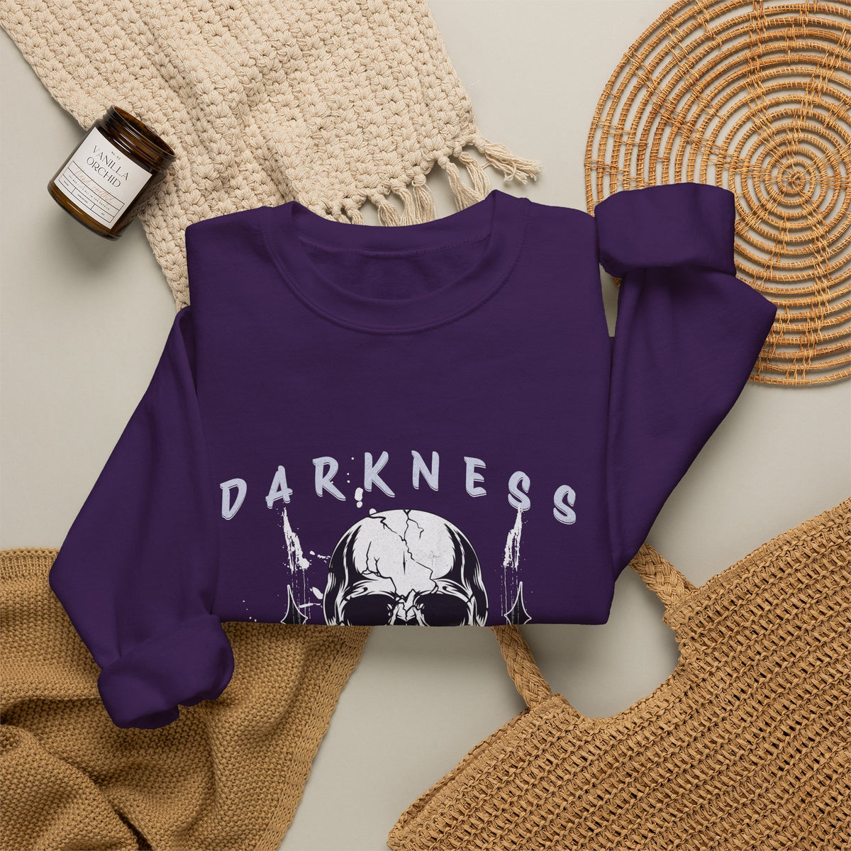 Darkness Skull No Fear crewneck sweatshirt | Gothic Skull Graphic