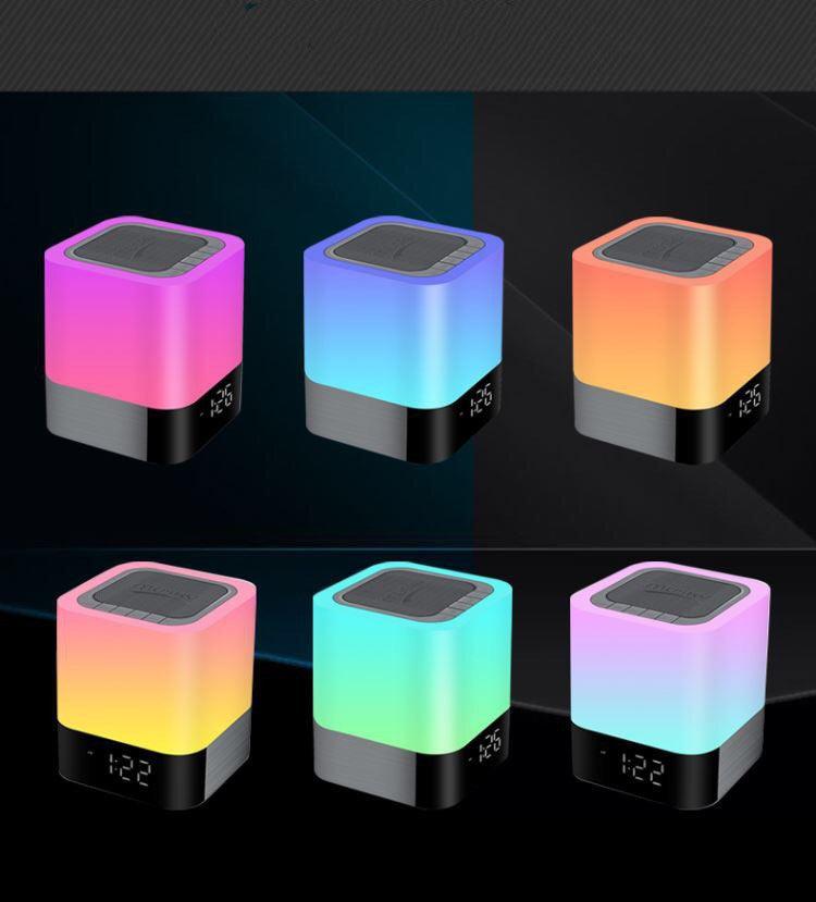 Alarm Clock Bluetooth Speaker Touch Screen LED Light Portable Colorful Light Desktop Audio - GIFTS EMPORIUM