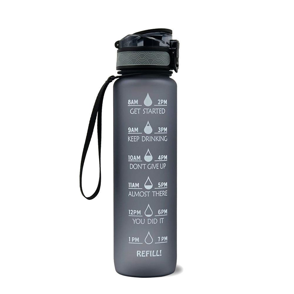 1L Tritan Water Bottle With Time Marker Bounce Cover Motivational Water Bottle Cycling Leakproof Cup For Sports Fitness Bottles - GIFTS EMPORIUM