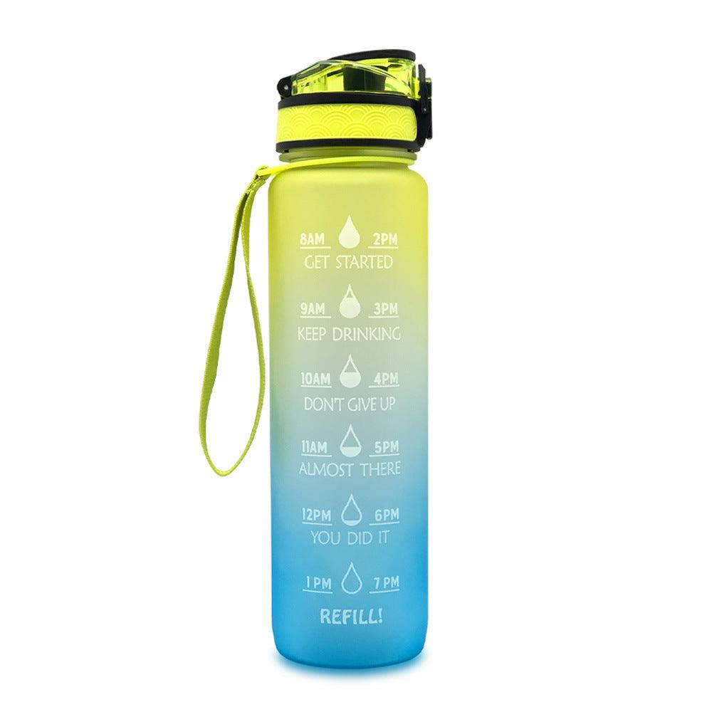 1L Tritan Water Bottle With Time Marker Bounce Cover Motivational Water Bottle Cycling Leakproof Cup For Sports Fitness Bottles - GIFTS EMPORIUM