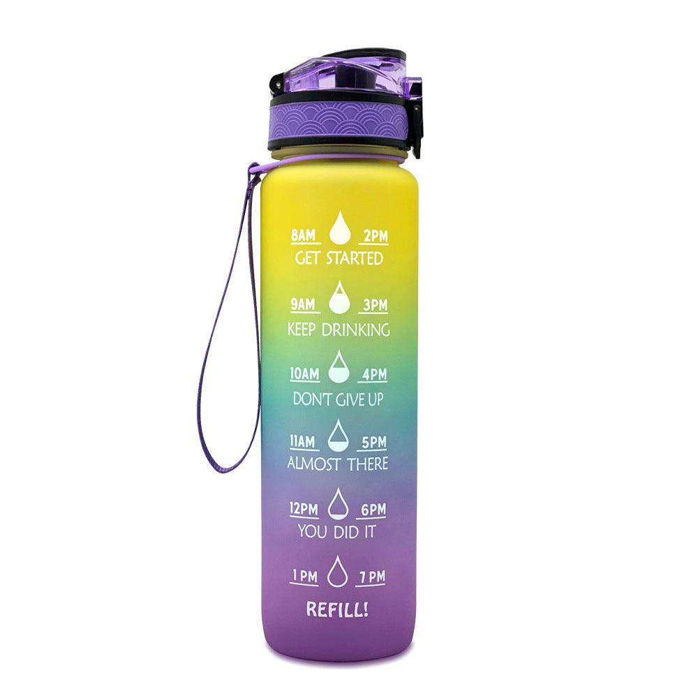 1L Tritan Water Bottle With Time Marker Bounce Cover Motivational Water Bottle Cycling Leakproof Cup For Sports Fitness Bottles - GIFTS EMPORIUM