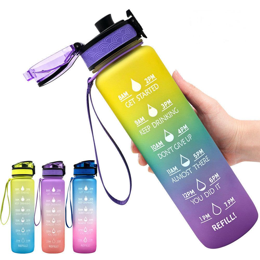 1L Tritan Water Bottle With Time Marker Bounce Cover Motivational Water Bottle Cycling Leakproof Cup For Sports Fitness Bottles - GIFTS EMPORIUM