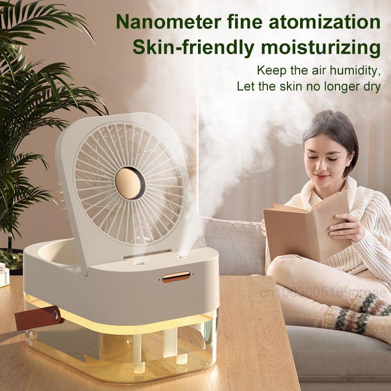 Humidifier Spray Fan Portable Air Cooler Air Humidifier USB Desktop Fan With Night Light For Summer Home Appliance - GIFTS EMPORIUM