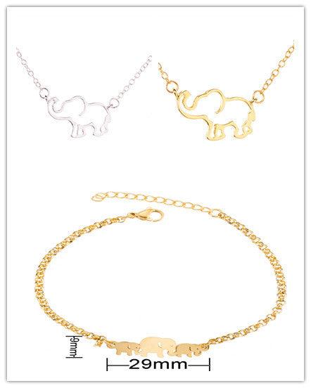 Elephant pendant necklace lucky hollow like clavicle chain - GIFTS EMPORIUM