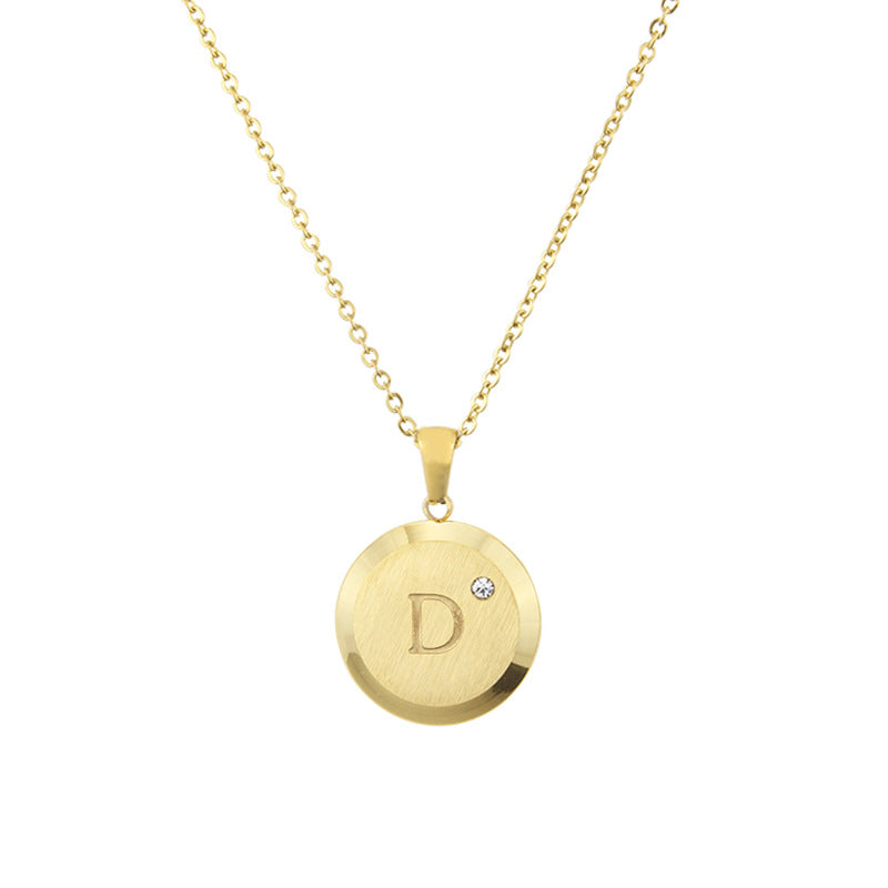 New Jewelry 26 Letter Necklace Diamond Pendant