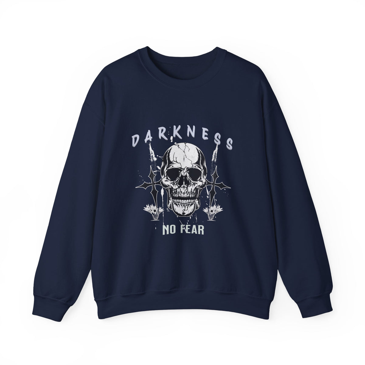 Darkness Skull No Fear crewneck sweatshirt | Gothic Skull Graphic