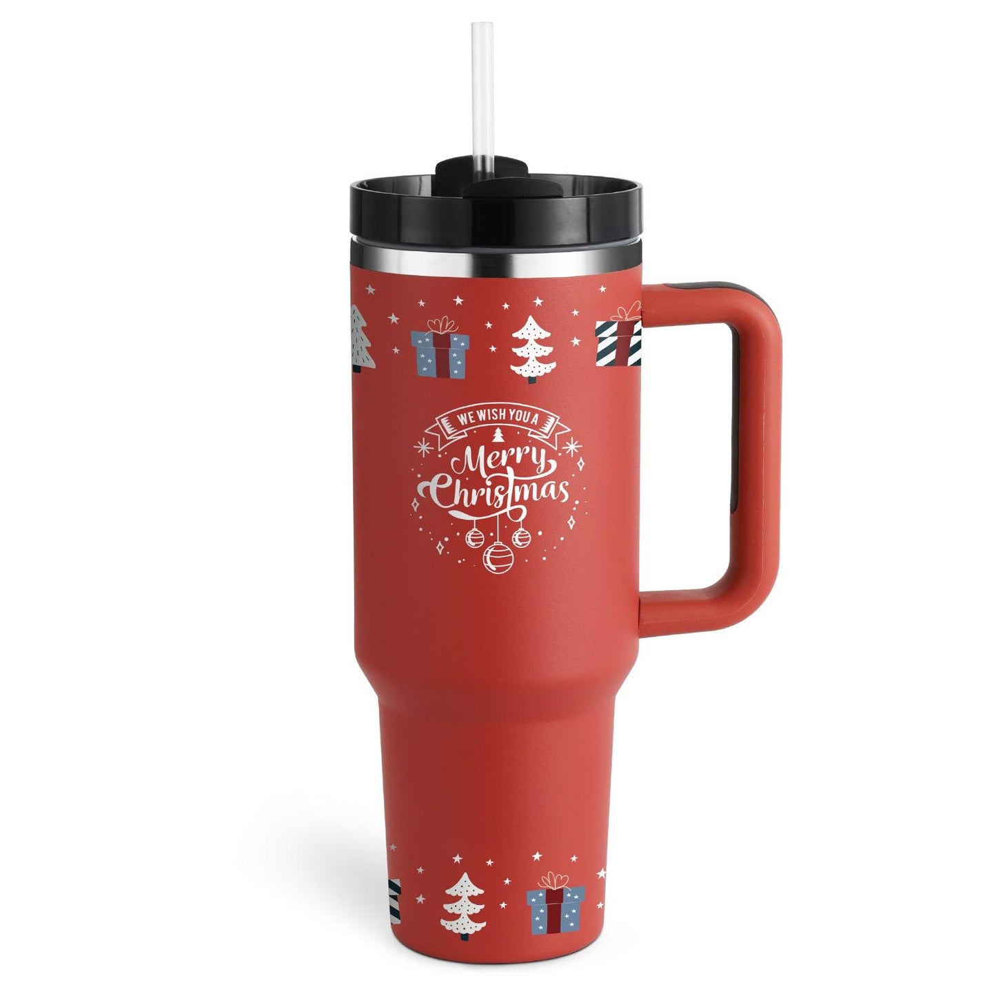 40 Oz Tumbler With Handle Straw Insulated, Stainless Steel Spill Proof - GIFTS EMPORIUM