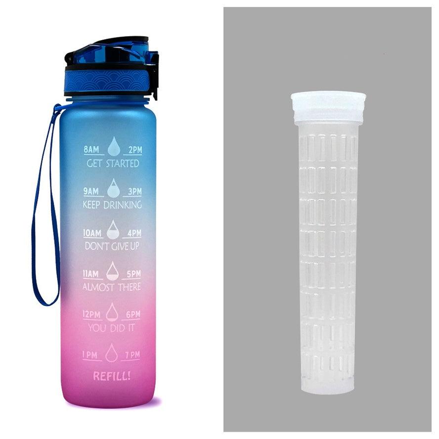 1L Tritan Water Bottle With Time Marker Bounce Cover Motivational Water Bottle Cycling Leakproof Cup For Sports Fitness Bottles - GIFTS EMPORIUM