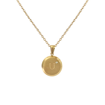 New Jewelry 26 Letter Necklace Diamond Pendant