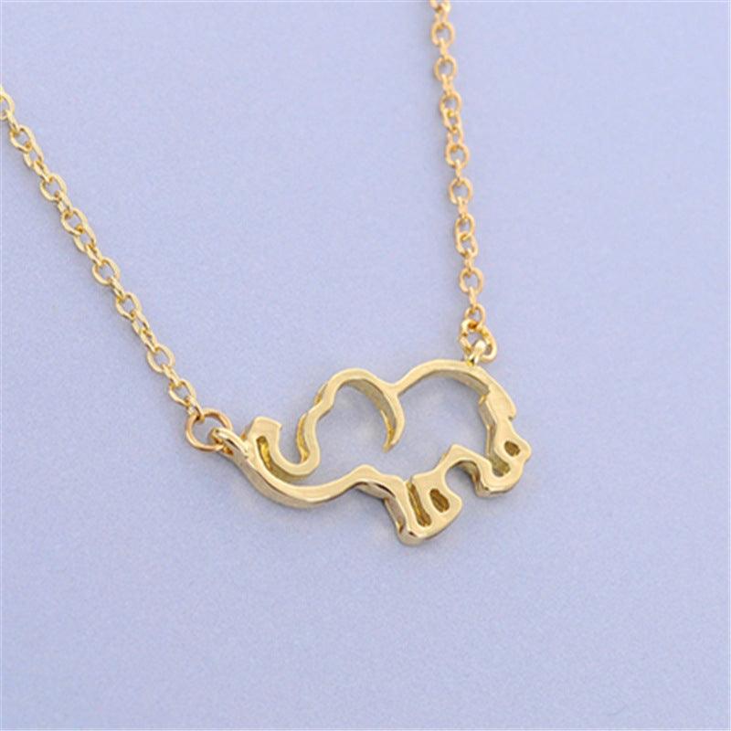 Elephant pendant necklace lucky hollow like clavicle chain - GIFTS EMPORIUM