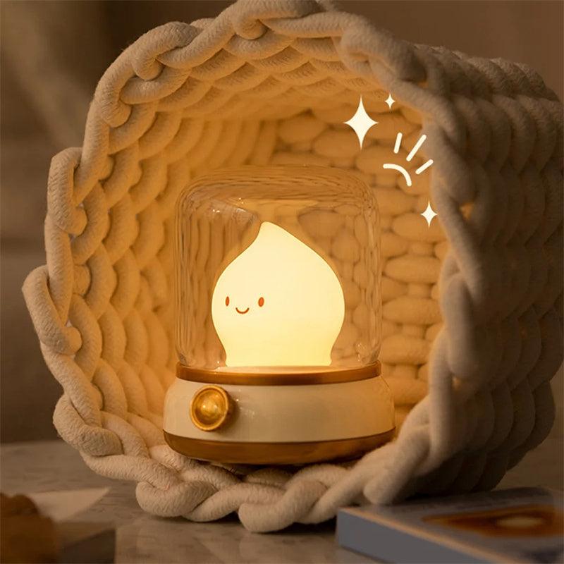 Retro Small Night Lamp Bedroom Mini Desktop LED Cute Night Lamp-USB Rechargeable Portable Cartoon Table Lamp For Coffee Bar-Home Decor - GIFTS EMPORIUM