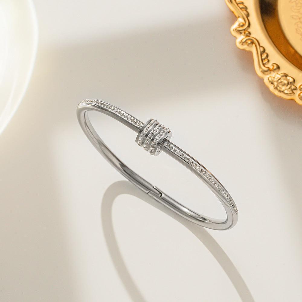 Fashion Diamond-studded Titanium Steel Bracelet Women - GIFTS EMPORIUM