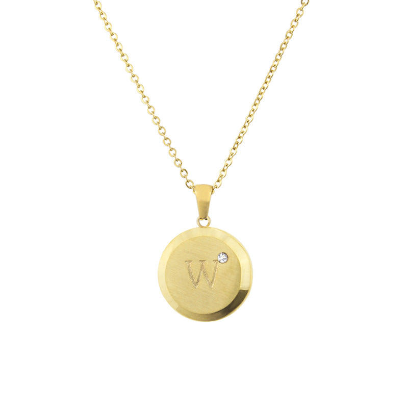New Jewelry 26 Letter Necklace Diamond Pendant