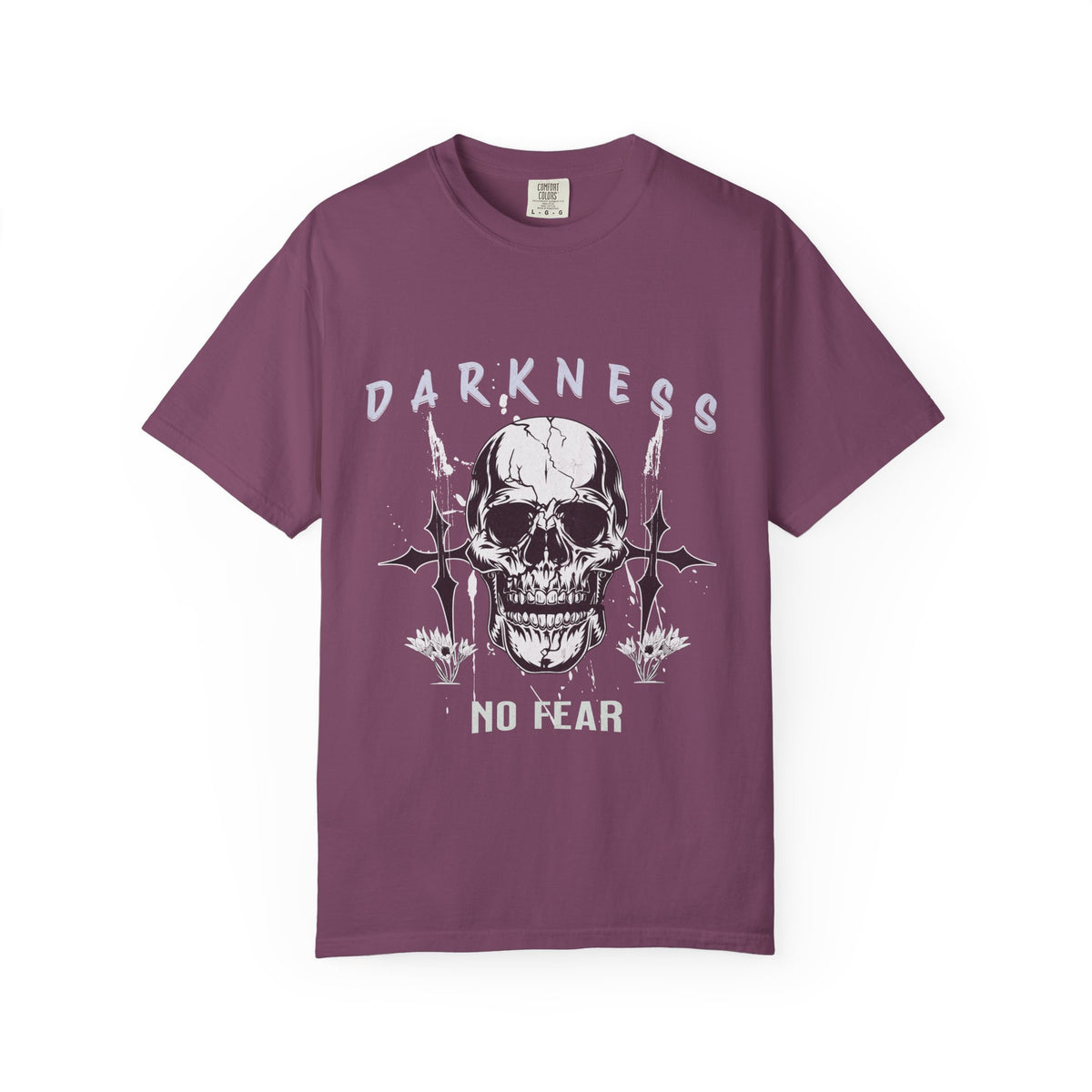 Skull "Darkness No Fear" Graphic T-Shirt