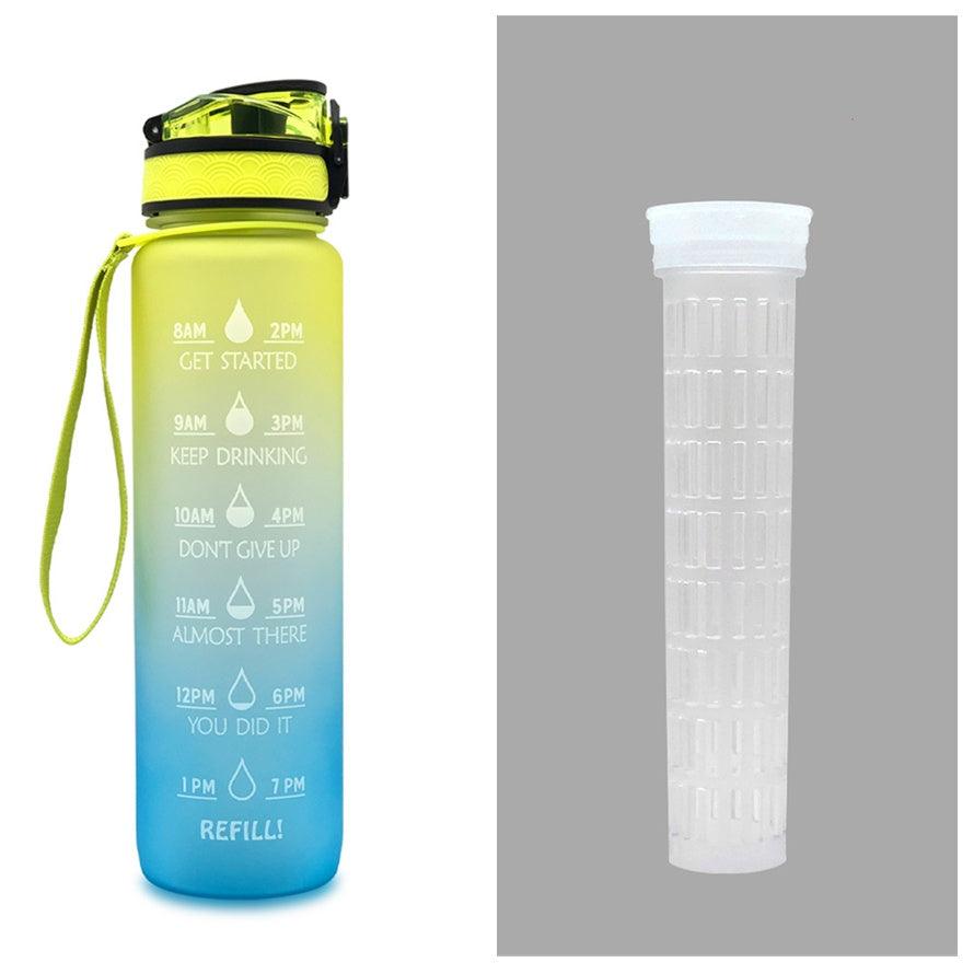 1L Tritan Water Bottle With Time Marker Bounce Cover Motivational Water Bottle Cycling Leakproof Cup For Sports Fitness Bottles - GIFTS EMPORIUM