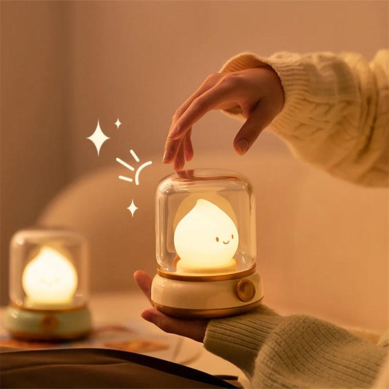 Retro Small Night Lamp Bedroom Mini Desktop LED Cute Night Lamp-USB Rechargeable Portable Cartoon Table Lamp For Coffee Bar-Home Decor - GIFTS EMPORIUM