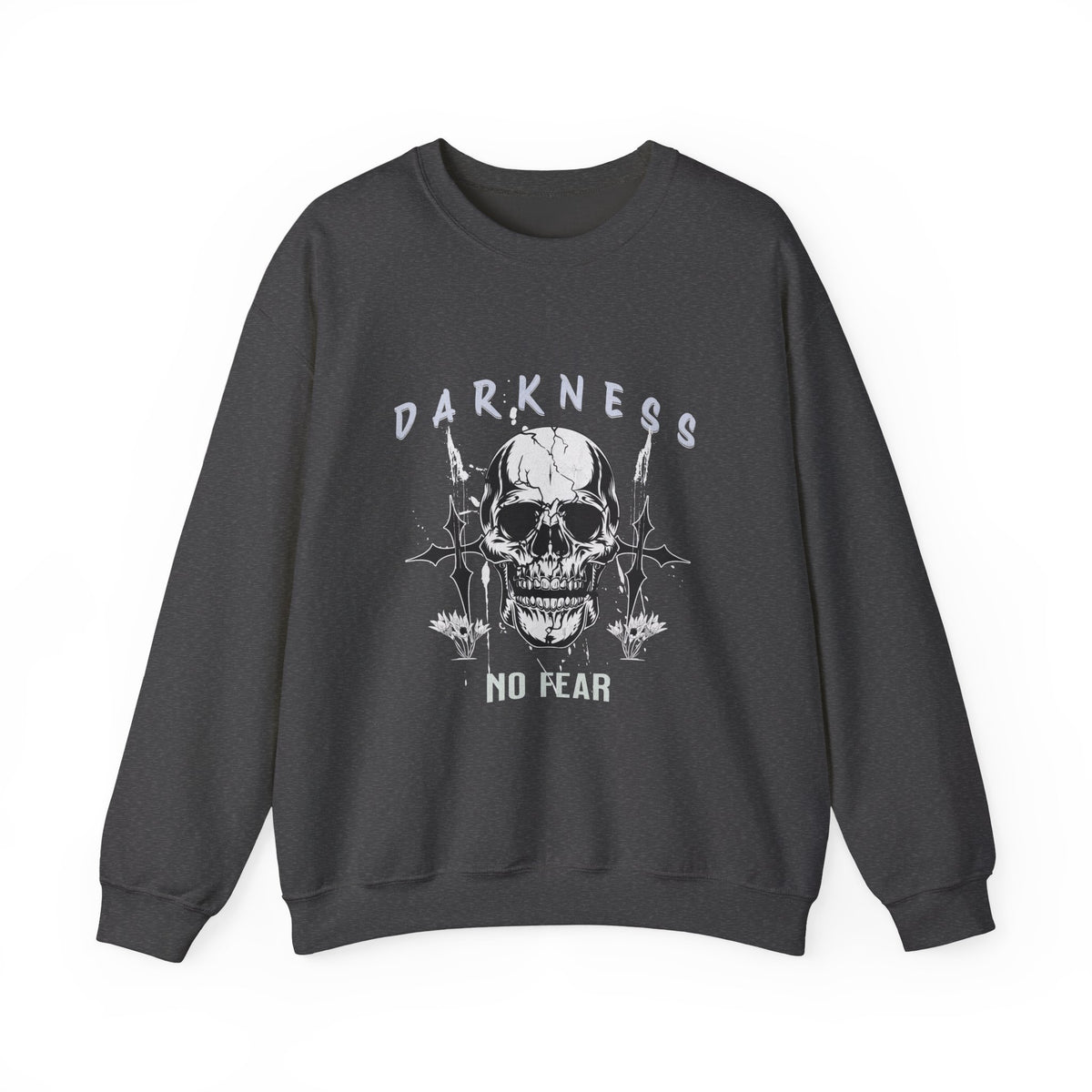 Darkness Skull No Fear crewneck sweatshirt | Gothic Skull Graphic