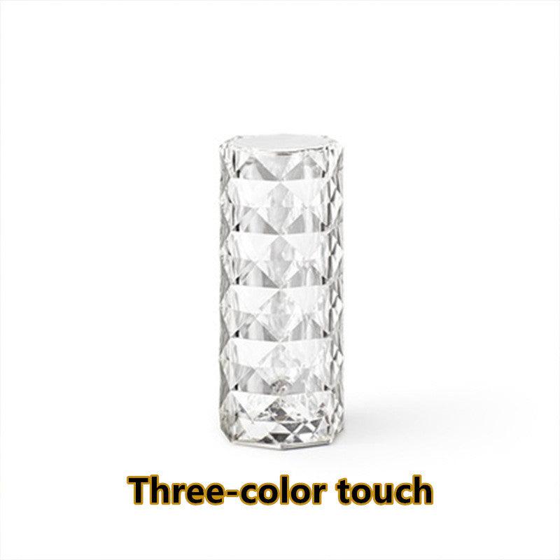 Nordic Crystal Lamp USB Table Lamps Bedroom Touch Dimming Atmosphere Diamond Night Light Rose Projector Lamp Decor - GIFTS EMPORIUM