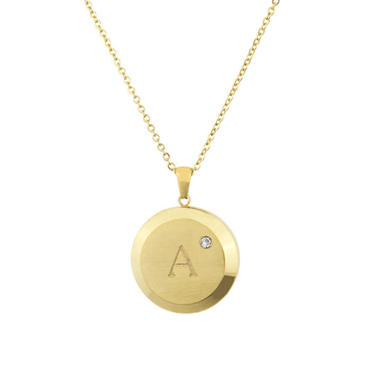 New Jewelry 26 Letter Necklace Diamond Pendant
