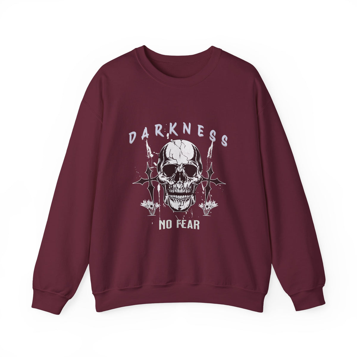 Darkness Skull No Fear crewneck sweatshirt | Gothic Skull Graphic