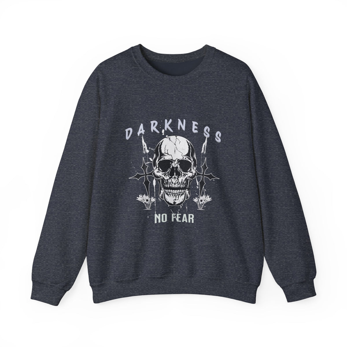 Darkness Skull No Fear crewneck sweatshirt | Gothic Skull Graphic