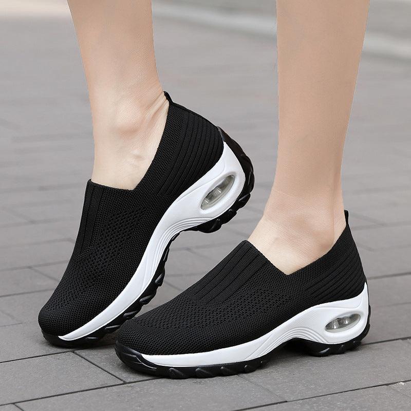 Women's  Mesh Sports Shoes Breathable Slip-On Air Cushion Casual Sneakers