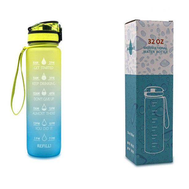 1L Tritan Water Bottle With Time Marker Bounce Cover Motivational Water Bottle Cycling Leakproof Cup For Sports Fitness Bottles - GIFTS EMPORIUM