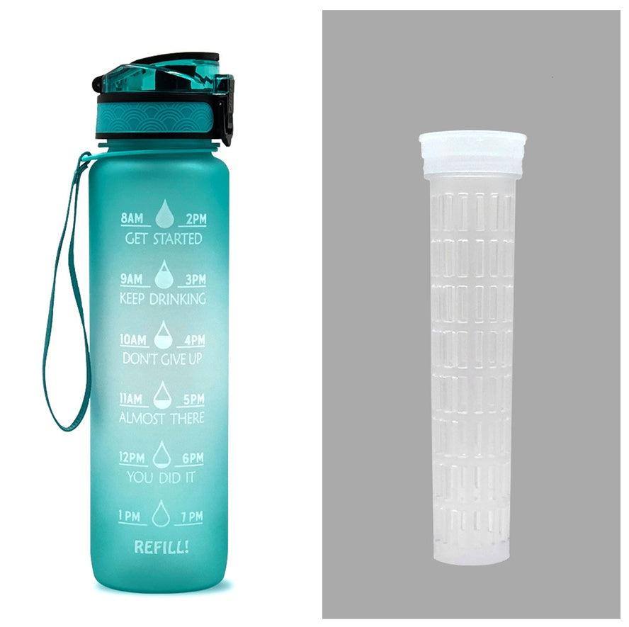 1L Tritan Water Bottle With Time Marker Bounce Cover Motivational Water Bottle Cycling Leakproof Cup For Sports Fitness Bottles - GIFTS EMPORIUM