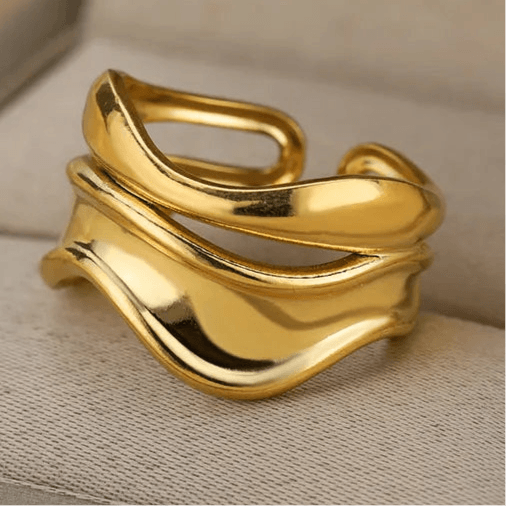 Stainless Steel Rings for Women Aesthetic Heart Gold Color Wedding Ring Waterproof Jewelry Finger Accessories Free Shipping Gift - GIFTS EMPORIUM