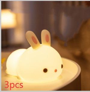 New Year'S Gift Rabbit Silicone Lamp Pat Feeding Creative Night Light Children'S Toys - GIFTS EMPORIUM